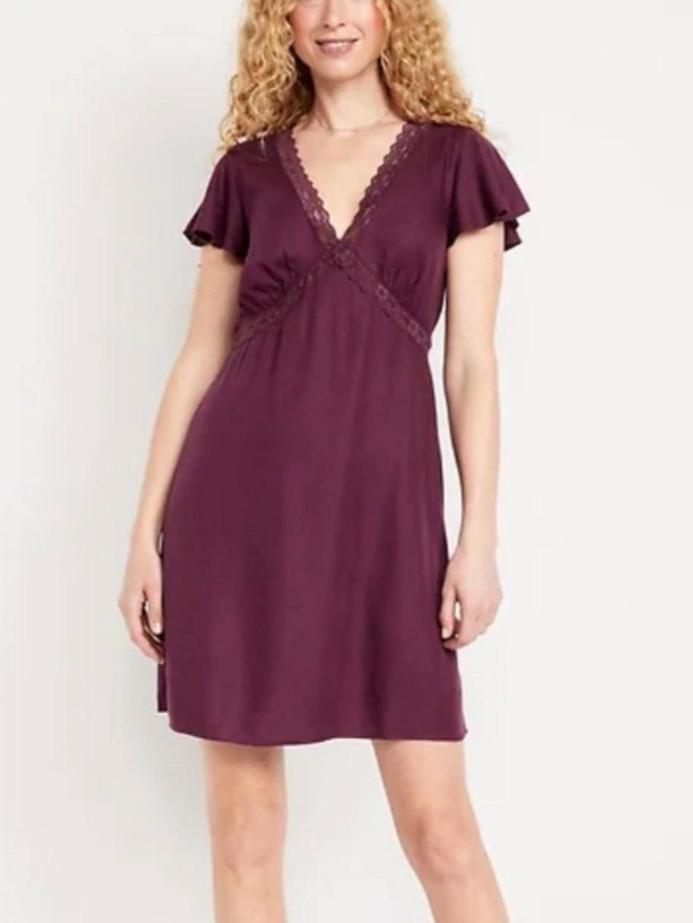 Old Navy Women’s V-Neck Lace Trim Dress